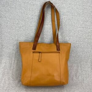G.H. Bass Leather Purse Tan Brown Tote Bag Shoulder Bag Handbag Carryall